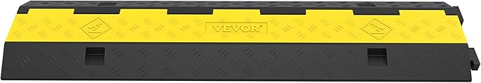 VEVOR Cable Protector Ramp, 4 Packs 2 Channels Rubber Modular Speed Bumps Rated - Image 8