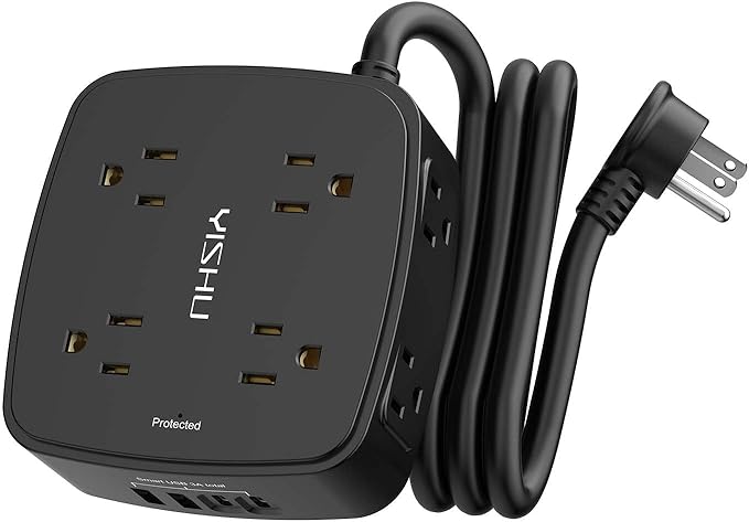5Ft Surge Protector Power Strip by YISHU