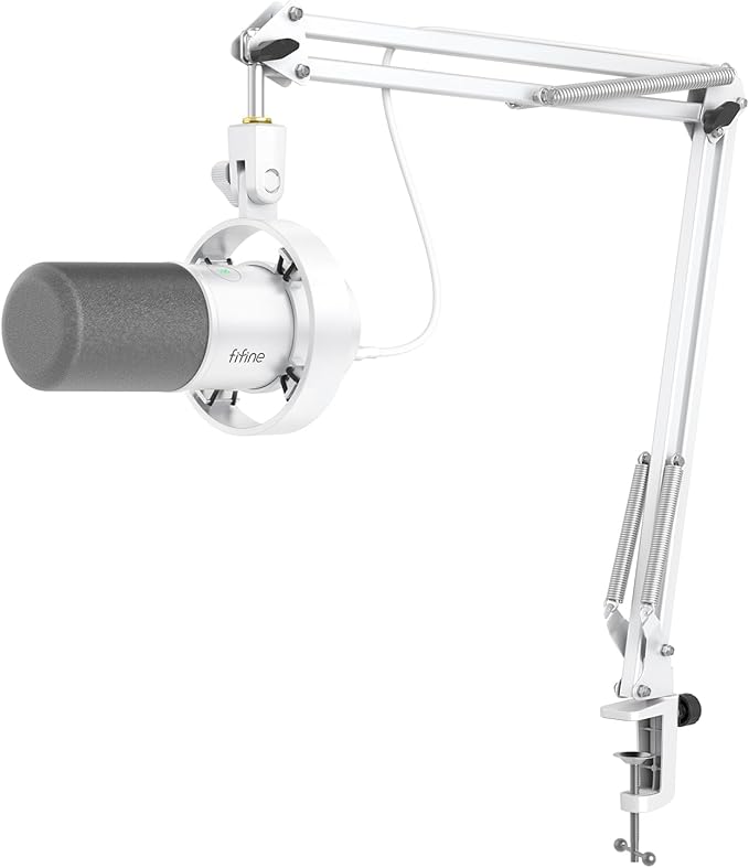 FIFINE Dynamic Microphone with Boom Arm, Studio Vocal XLR Microphone, Podcast by FIFINE
