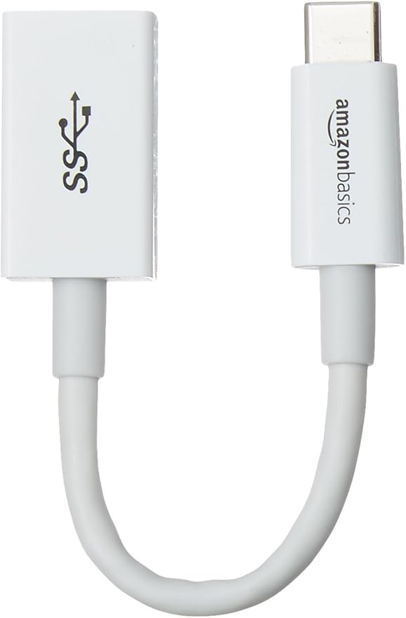 Amazon Basics USB-C to USB-A 3.1 Gen1 Female Adapter Cable Converter, 5Gbps by AmazonBasics