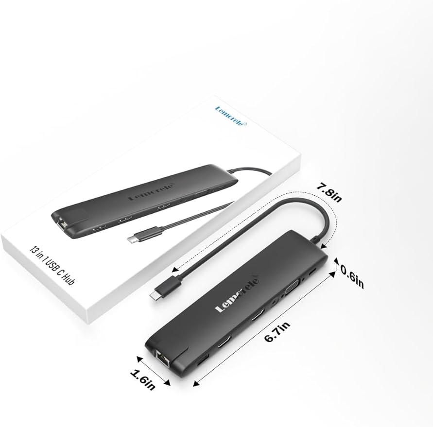 Docking Station USB C/A 10Gbps 3*Display 13 in 1, 2025 Upgrade Lemorele USB C - Image 9