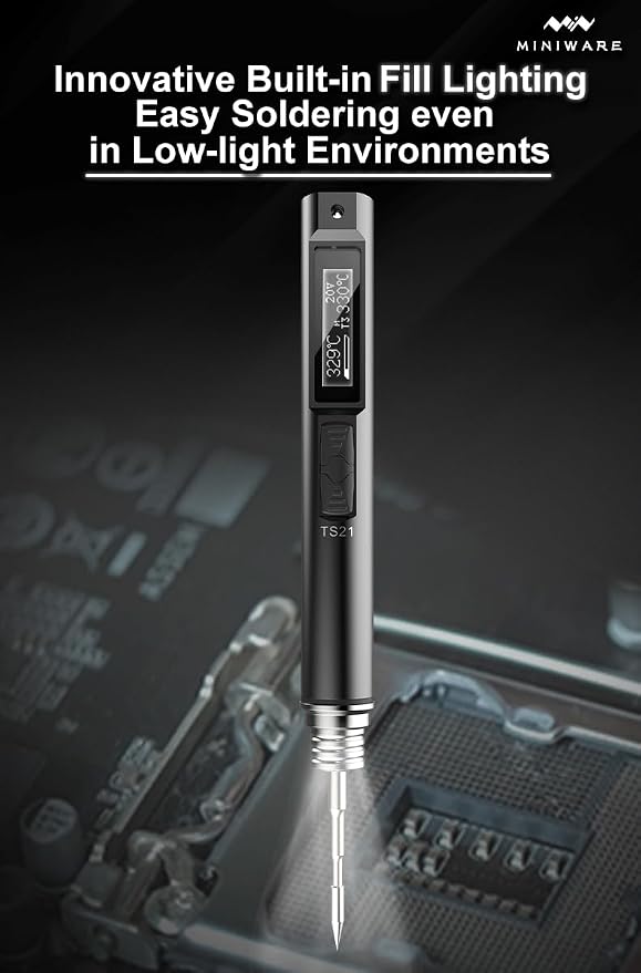 TOOLSAGE Soldering Iron Kit TS21, Front Lighting, 3 Seconds Melts Solder - Image 4