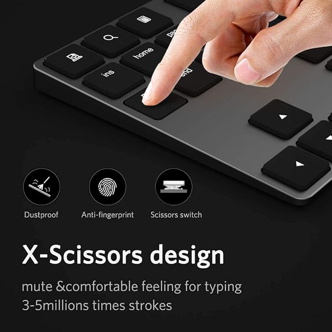 Bluetooth Number Pad, Wireless Numeric Keypad, USB-C Rechargeable External - Image 6