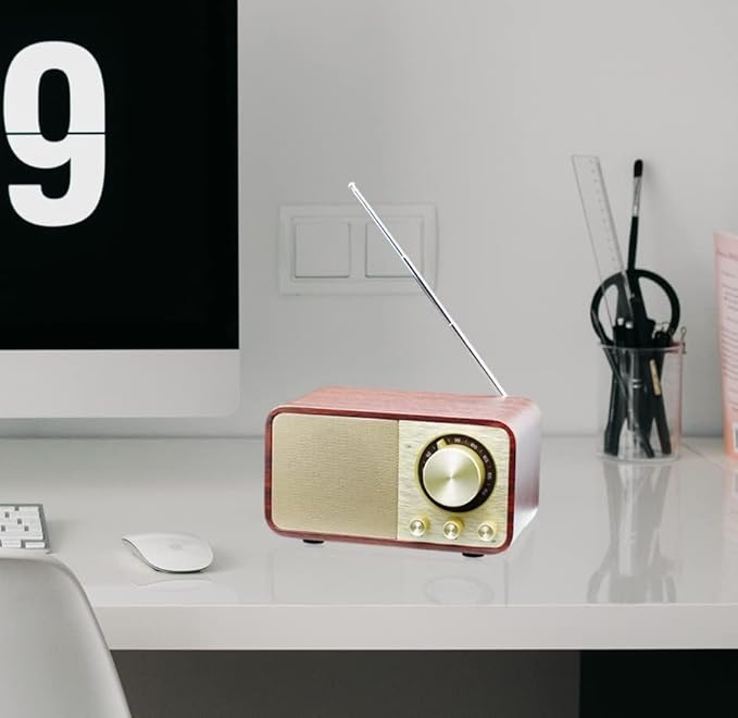 FM Radio with Bluetooth Retro Bluetooth Speaker Vintage Radio with SD/USB - Image 6