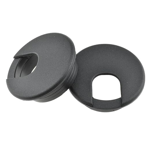 HAHIYO 2Pcs 2Inch/50mm Black ABS Plastic U-Shaped Desk Grommet Wire Grommet by HAHIYO