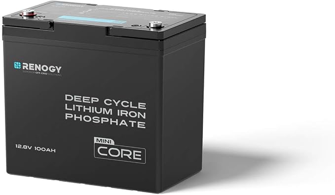 Renogy 12V 100Ah LiFePO4 Lithium Battery Mini Size, 100A BMS by RenogySolar