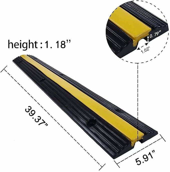 Rubber Cable Ramp Cord Cover Cable Protector Ramps Wire Hose Protective 1 - Image 2