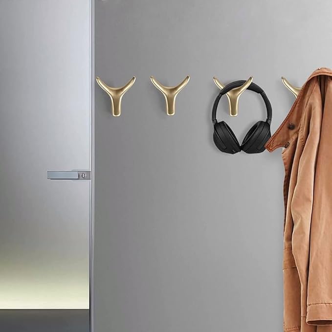 4 Packs Towel Hooks, Coat Hook Cow Head Wall Hooks, Metal Heavy Duty Wall Hooks - Image 4