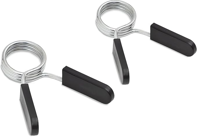 2Pcs Black 2 Inch Barbell Clamps, Stainless Steel Spring Collar Clips Weight by Unknown