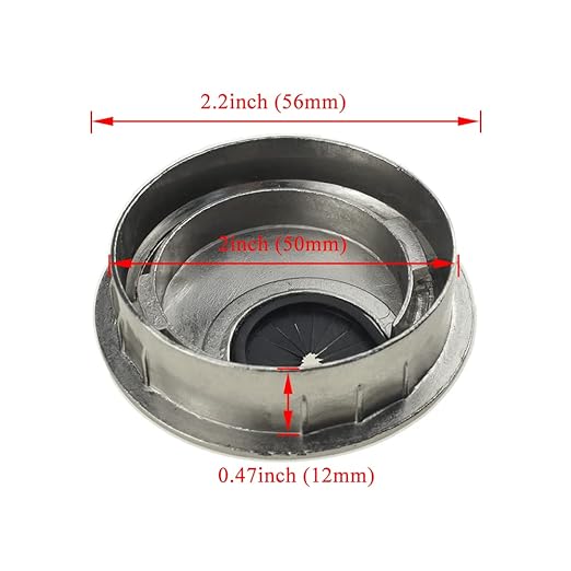 HAHIYO 2Pcs 2Inch/50mm Brushed Silver Zinc Alloy Desk Grommet Wire Grommet - Image 2