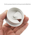 HAHIYO 2Pcs 2Inch/50mm White ABS Plastic Sector-shaped Desk Grommet Wire - Image 5