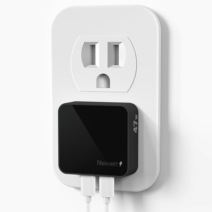 Nekmit Flat USB C Wall Charger, 47W Dual Ports USB C Charger Block, PPS Fast by Nekmit