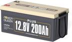 Power Queen 12V 200Ah PLUS LiFePO4 Battery, Built-in 200A BMS, 2560Wh Lithium by PowerQueen
