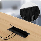 2PCS Desk Grommet Metal Rectangle Desk Cord Cable Hole Cover Grommet - Image 7