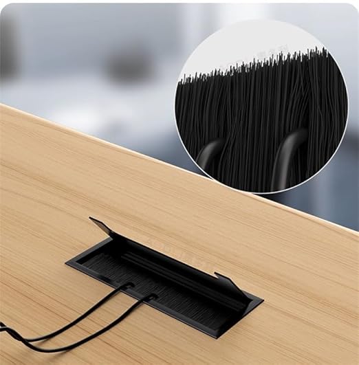 2PCS Desk Grommet Metal Rectangle Desk Cord Cable Hole Cover Grommet - Image 7