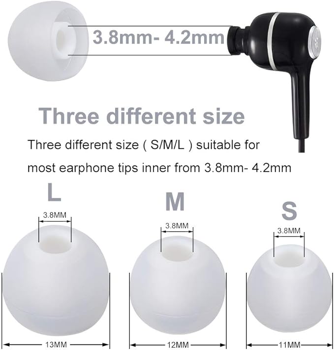 Earbud Tips Soft Silicone Earbuds Replacement Tips Fit - Image 3