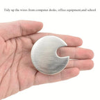 HAHIYO 2Pcs 1.38Inch/35mm Brushed Silver Zinc Alloy Desk Grommet Wire Grommet - Image 6