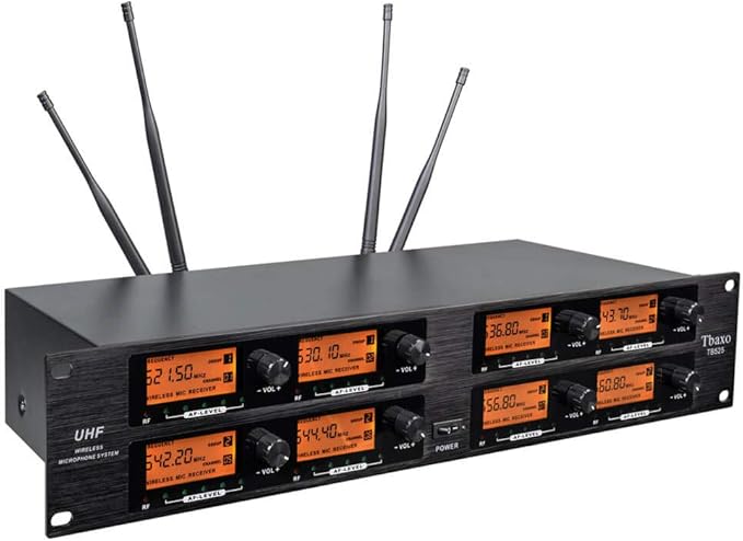 wenwen Wireless Microphone System Pro Audio 8 Channel UHF 8 Lavalier Bodypacks - Image 3