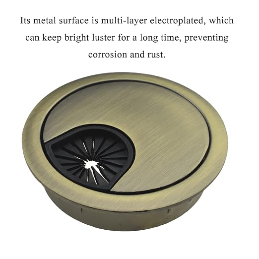 HAHIYO 2Pcs 2Inch/50mm Bronze Zinc Alloy Desk Grommet Wire Grommet Cable - Image 4