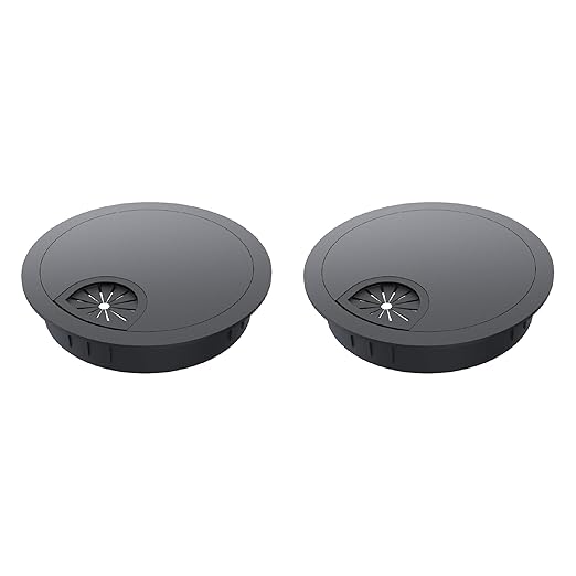 2 Pack Desk Grommet 3-1/8 Inch 80mm, Zinc Alloy Computer Desk Wire Hole Cover by Unknown