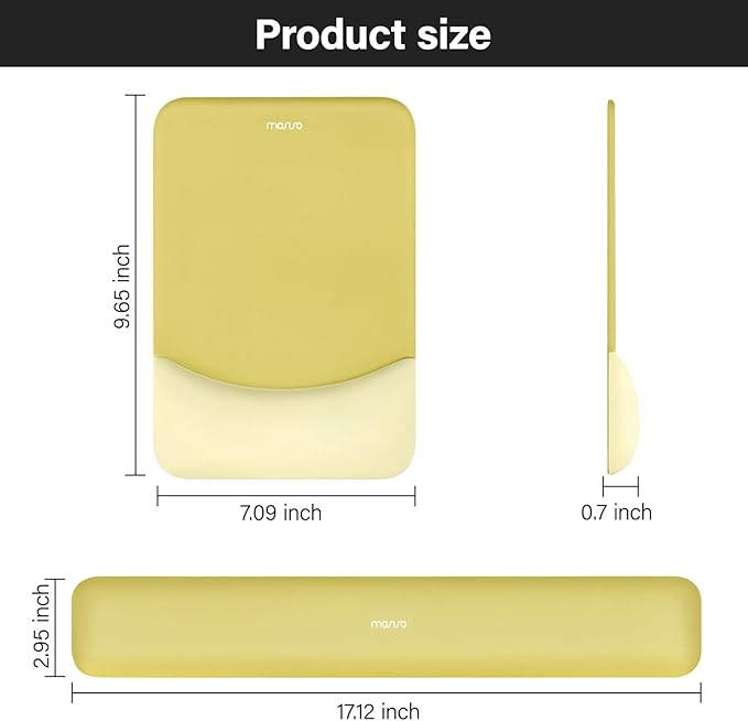 MOSISO Wrist Rest Support for Mouse Pad&Keyboard Set, Rectangular Ergonomic - Image 7