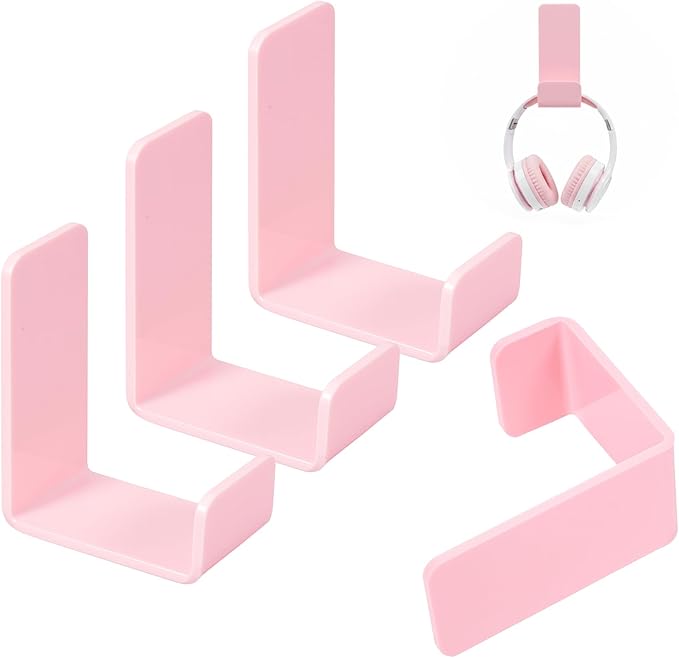 Weewooday 4 Pieces Headphone Hanger Holder Desk Adhesive Headphone Hook Wall by Weewooday