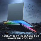 Gaming Laptop Cooler with 13 Ultra Quiet Fans, LCD Screen and Multi Color RGB - Image 2