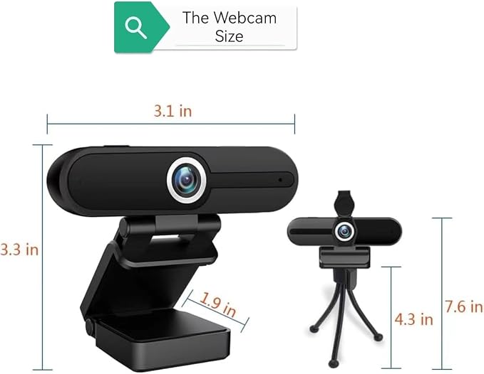 4K Webcam, HD Webcam 8MP- Laptop PC Desktop Computer Web Camera - Image 8