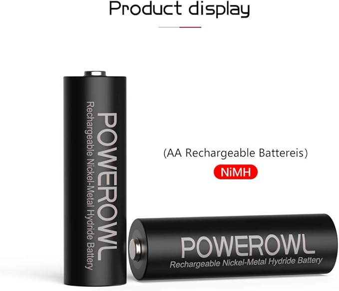 POWEROWL Rechargeable AA Batteries, 2800mAh High Capacity Batteries 1.2V NiMH - Image 2