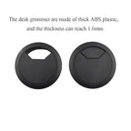 HAHIYO 2Pcs 2Inch/50mm Black ABS Plastic Sector-shaped Desk Grommet Wire - Image 4