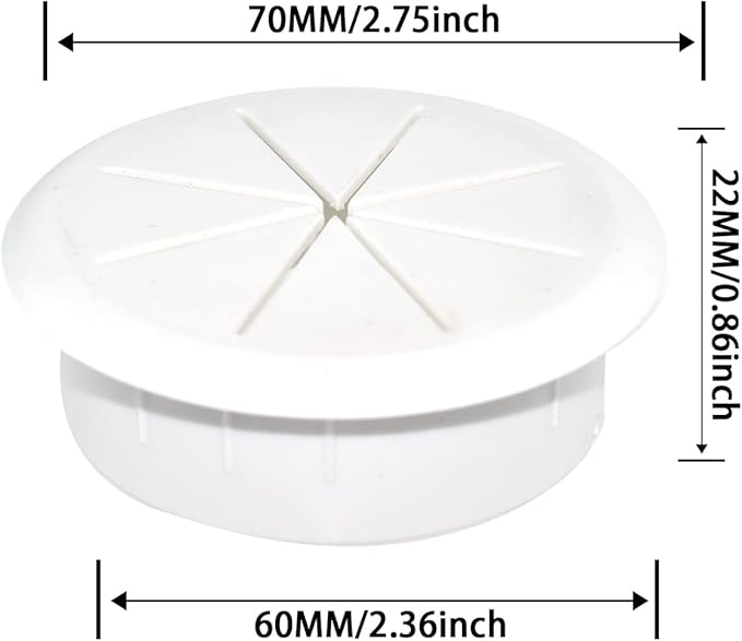 Aifeier ET 2-3/8 Inch Flexible Desk Grommets Wire Cord Hole Cover Cable - Image 4