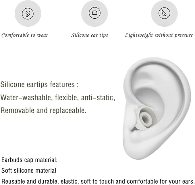 4 Pairs Silicone Ear Tips Earbuds Replacement Tips Earbuds Cap Eartips Tips - Image 5