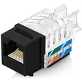Everest 45° Angled RJ45 Cat6A Keystone Jacks 10-Pack in Black by EverestMediaSolutions