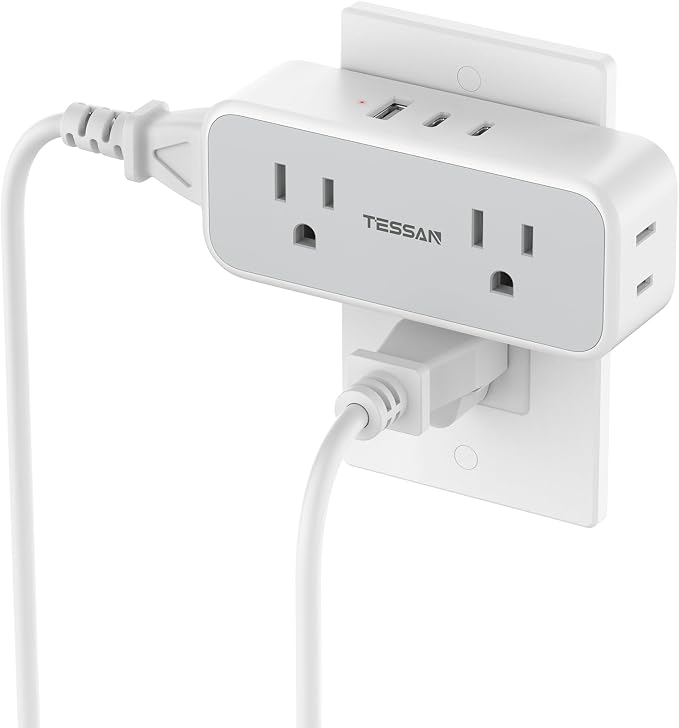 Surge Protector Outlet Extender, TESSAN Multi Plug Splitter by TESSAN
