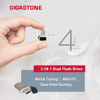 GIGASTONE 32GB Nano Luxus Dual Drive Z50 USB 3.2 Gen 1, 2-in-1 USB-A & Type-C - Image 5