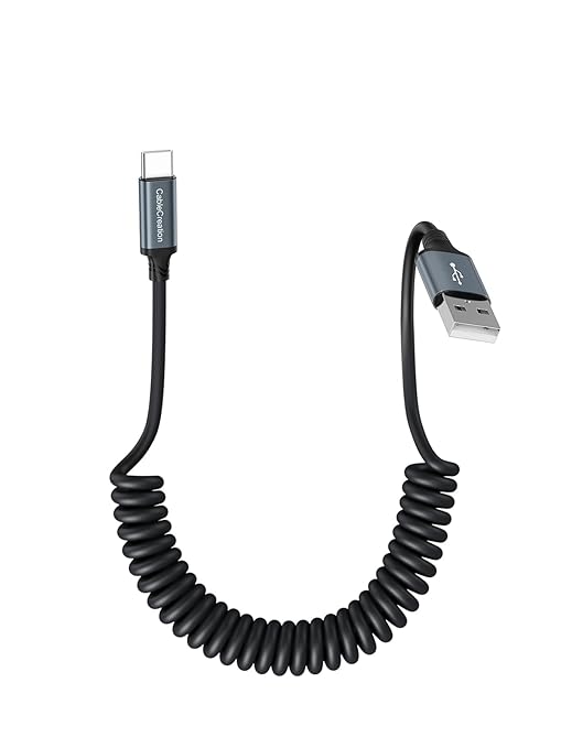 CableCreation Coiled USB C Cable, Coiled USB A to USB C Cable by CableCreation