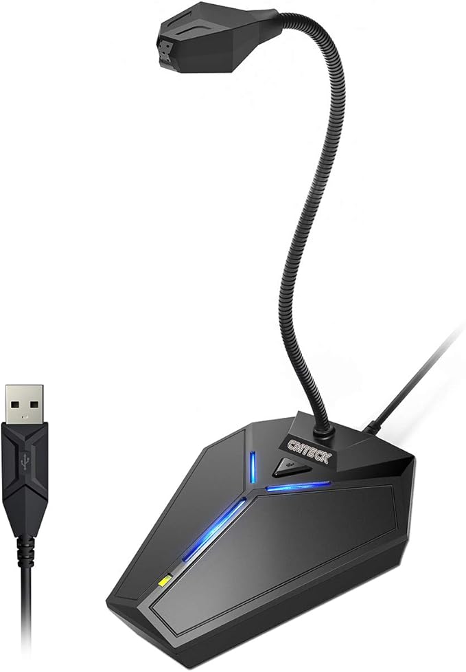 USB Computer Microphone, Plug &Play Desktop Omnidirectional Condenser PC Laptop by CMTECK