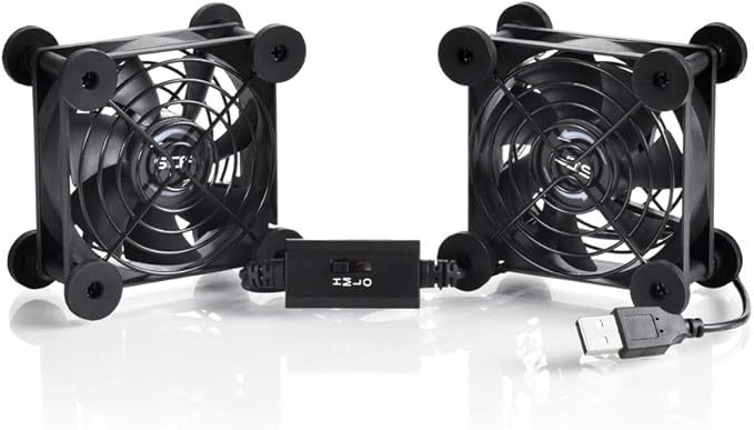 Dual 80mm USB Speed Control Fan, 5V Portable Cooling Fan by SCCCF