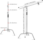 Heavy Duty C Stand with Boom Arm, Stainless Steel Heavy Duty Photography Light - Image 3