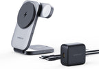 3 in 1 Charging Station, MagFusion Z Foldable Qi2 Certified 15W Wireless by AMEGAT