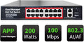 Poe Switch, 16 Port PoE+ Switch, Cloud Managed 10/100Mbps Ethernet Switch by STEAMEMO