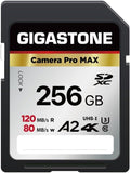 GIGASTONE 256GB SD Card, 4K Camera Pro MAX, A2 4K SDXC Memory Card High Speed by Gigastone