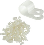 GTSE White Nylon Plastic Cable Clamps, 5/16" Screw Mounts - Image 2