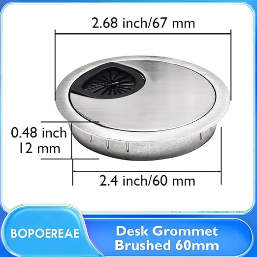 Desk Grommet 2-3/8", Desk Cord Hole Cover, Cable Grommet Metal Zinc Alloy - Image 8