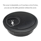 HAHIYO 2Pcs 2Inch/50mm Black Zinc Alloy Desk Grommet Wire Grommet Cable - Image 4