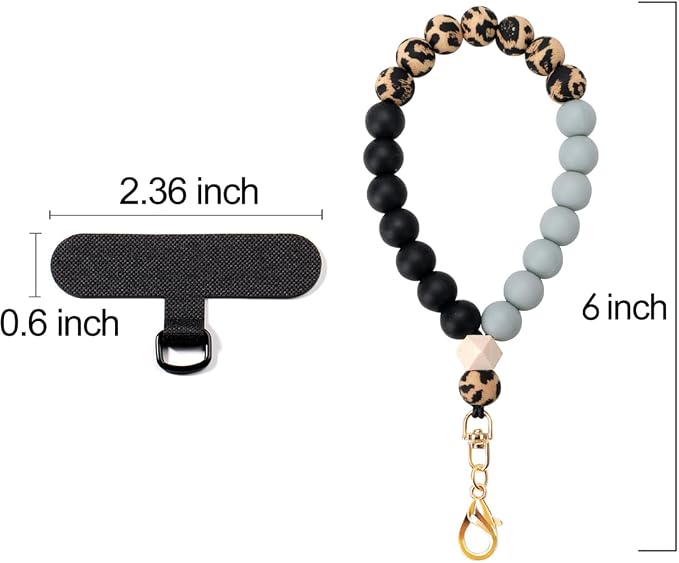 Marble Silicone Beaded Phone Wrist Strap, Cellphone Lanyard - Image 6