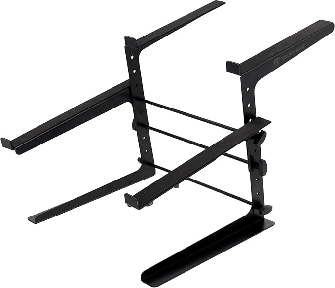 Rockville Rock2d2 Adjustable Dual Shelf DJ Controller Midi Keyboard Laptop Stand - Image 3