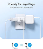 TROND 2 Prong to 3 Prong Outlet Adapter, 3-Way Angled Plug Extender - Image 3