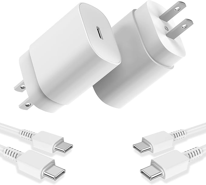 Type C Charger, 2 Pack 25W PD USB C Wall Charger Super Fast Charging Block & by Cndons