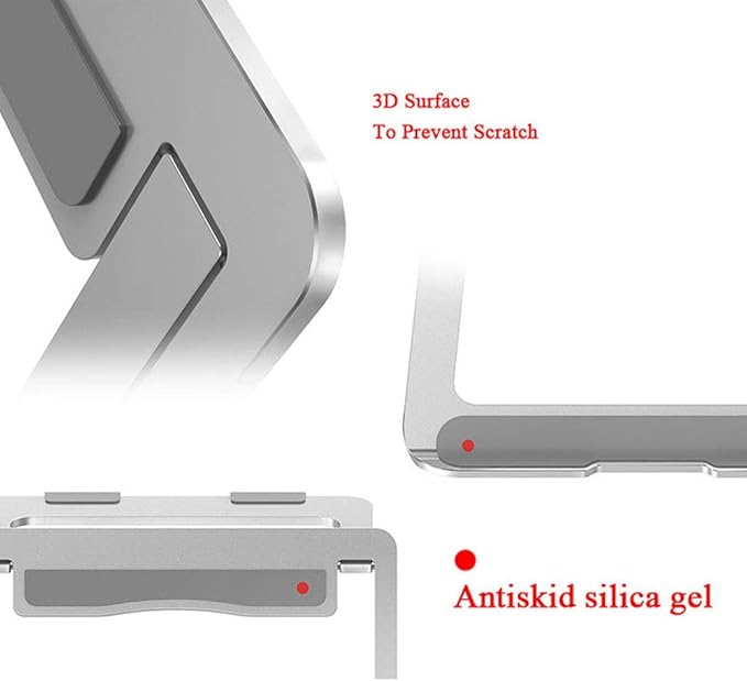 Laptop Stand, Aluminum Portable Foldable Laptop Support Stand Holder Desk Table - Image 3